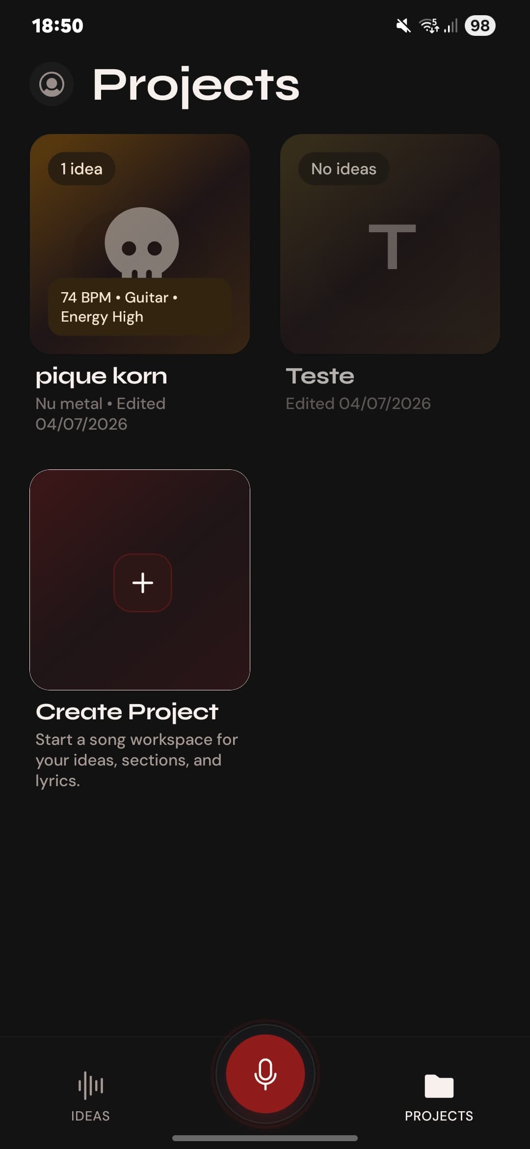 Screenshot do app Riff Maker
