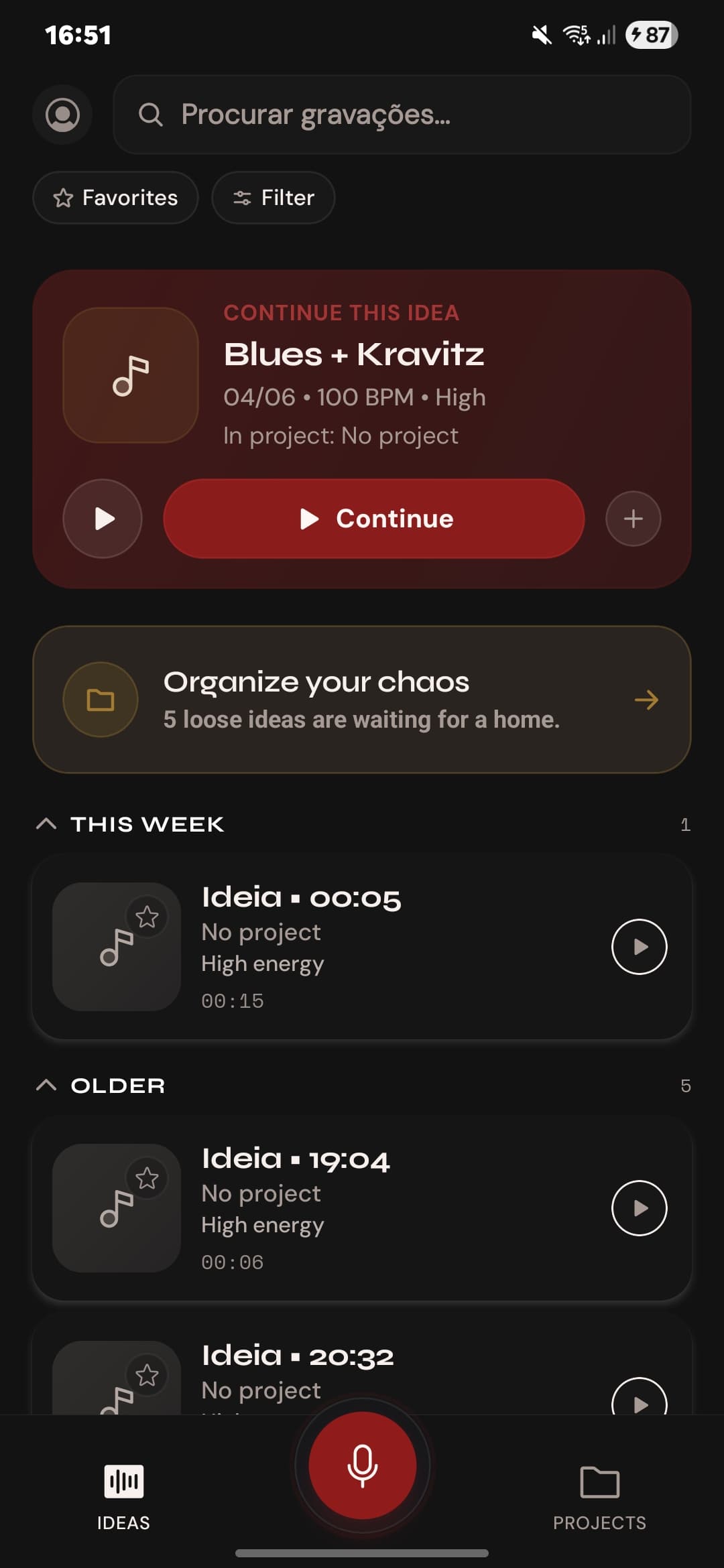 Screenshot do app Riff Maker